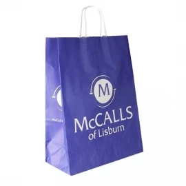 Printed Twisted Handle Paper Bags With One Colour Logo - Ref. The McCalls