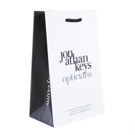 Recycled Paper Bags With Black Printed Side Gusset - Ref. Jonathan Keys