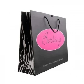 Printed Luxury Matt Rope Handle Paper Bags With Zebra Print - Ref. Berling