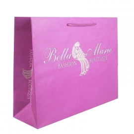 Pink Recycled Paper Bags With Rope Handles - Ref. Bella Marie
