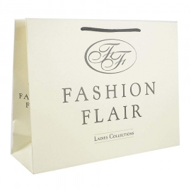 Recycled Cream Paper Bags With Rope Handles - Ref. Fashion Flair