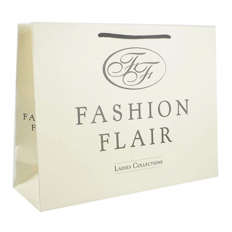 White Kraft Paper Carrier Bags - Ref. Fashion Flair 