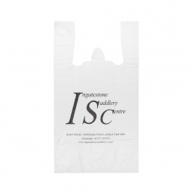 Printed Plastic Carrier Bag Ref Ingatestone Saddlery