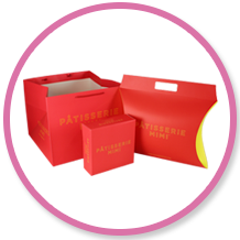 Printed Luxury Rope Handle Paper Bags With Large Gusset - Ref. Pattissrie Mimi Enquire about our printed luxury rope handle paper bags available in bespoke sizes